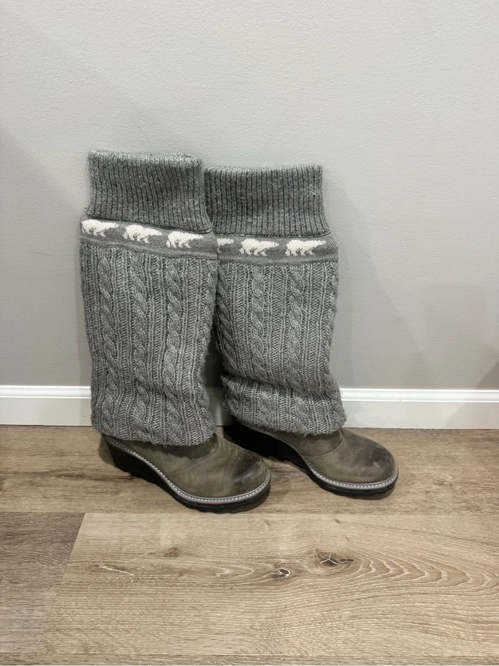 SOREL Crazy cable sweater wedge boot